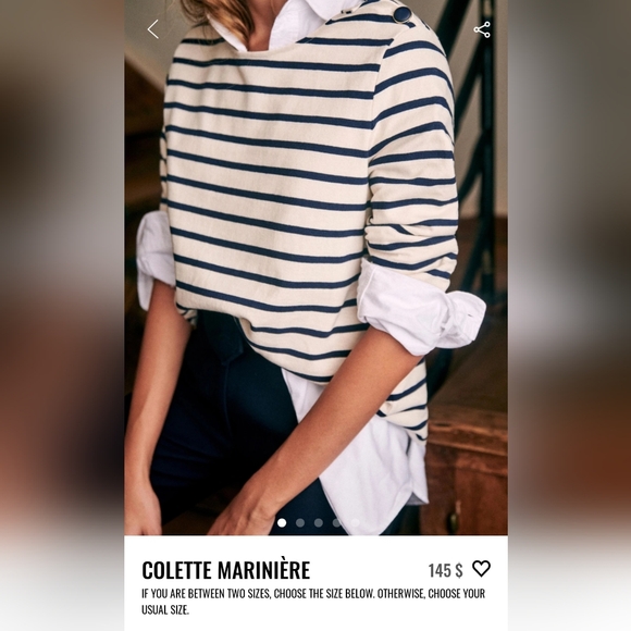 Sezane Tops - Colette Marinière Striped Top